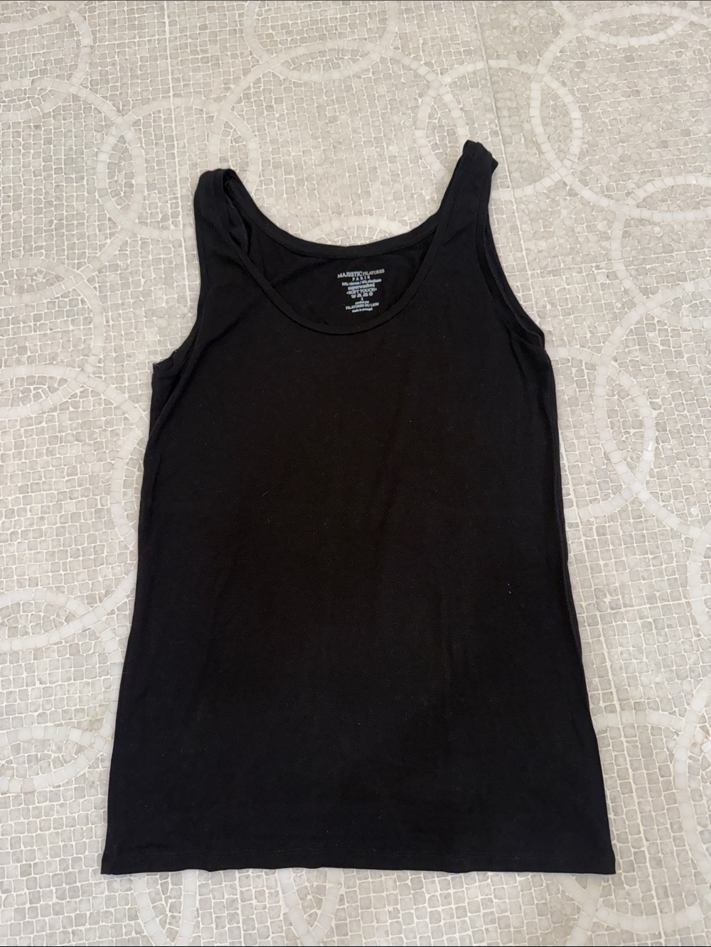 Majestic Filatures Paris Women’s Black Scoop Neck Tank Top